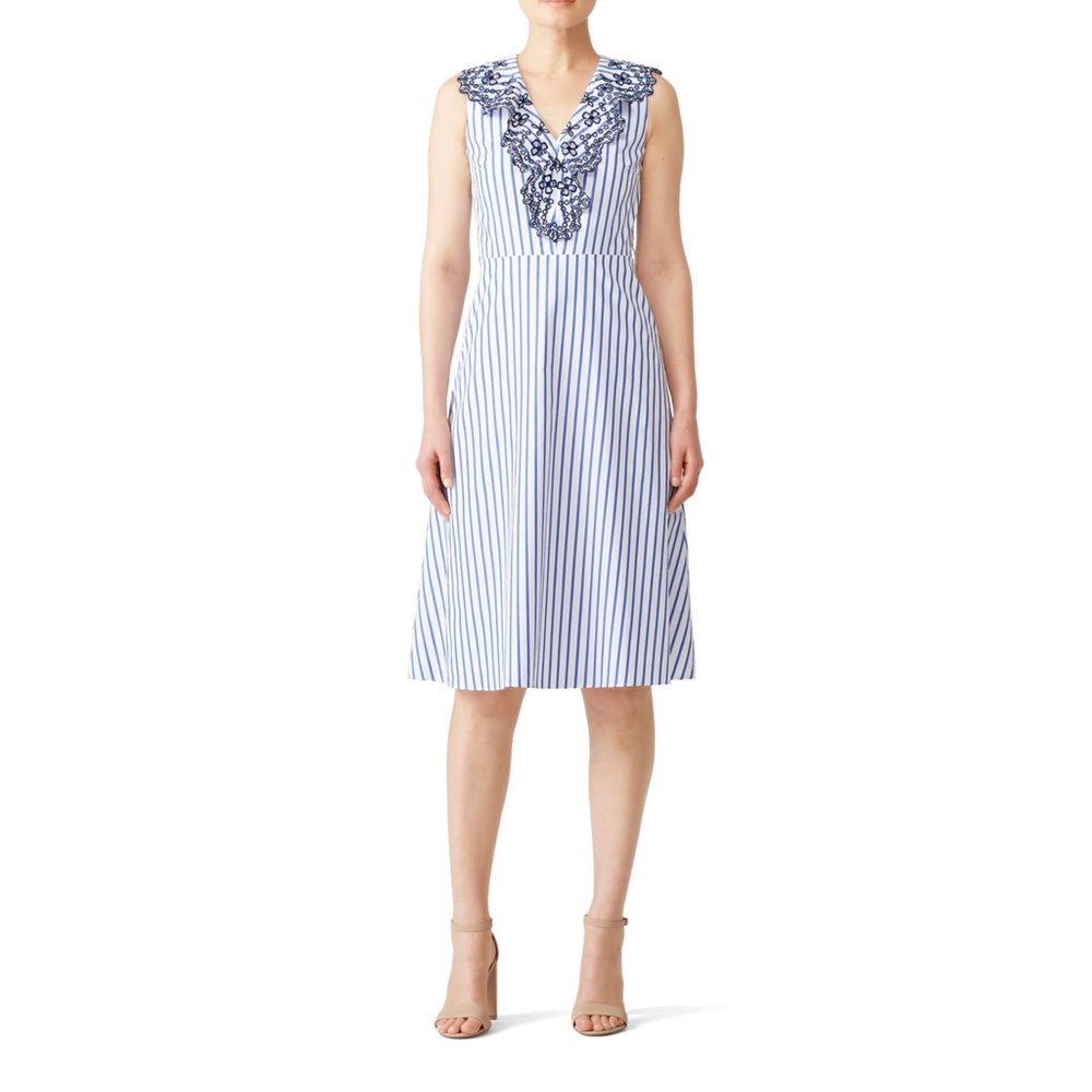 Draper James Stripe Ruffle Eyelet Dress EUC - Picture 6 of 10